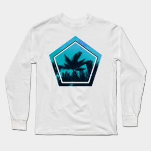 Beach palms with colorful sky california Long Sleeve T-Shirt